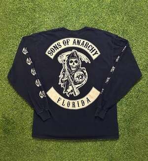 Y2K Sons Of Anarchy Florida Reaper Long Sleeve Shirt Black Size L